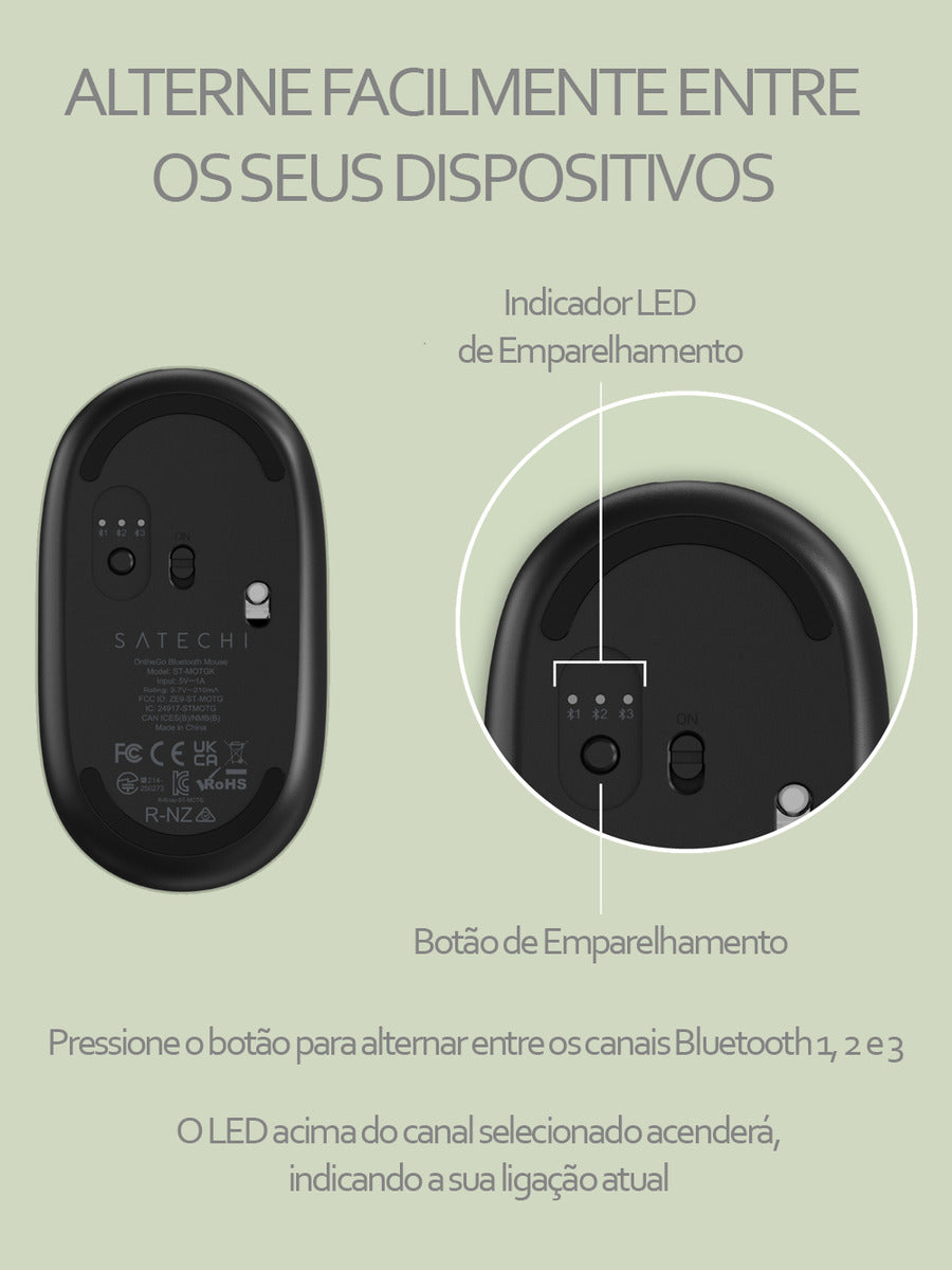Mouse Satechi Bluetooth OnTheGo - Preto