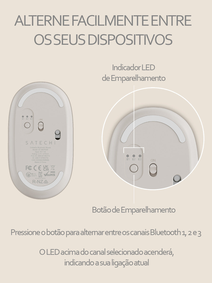 Mouse Satechi Bluetooth OnTheGo - Areia