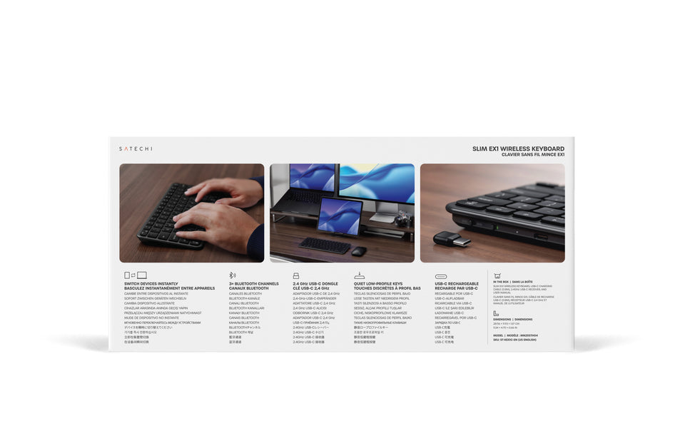 Teclado Satechi Bluetooth Slim EX1 - US - Preto