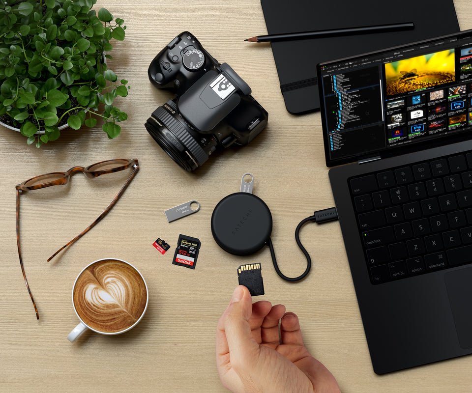 Adaptador Satechi OntheGo Multiportas 7 em 1 - Pretosa