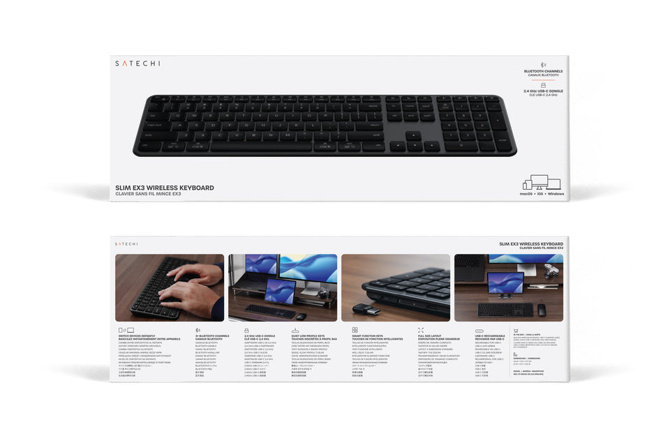 Teclado Satechi Bluetooth Slim EX3 - US - Preto