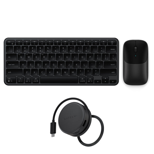 Kit Satechi Teclado E Mouse Sem Fio Com Hub USB-C 7 Em 1