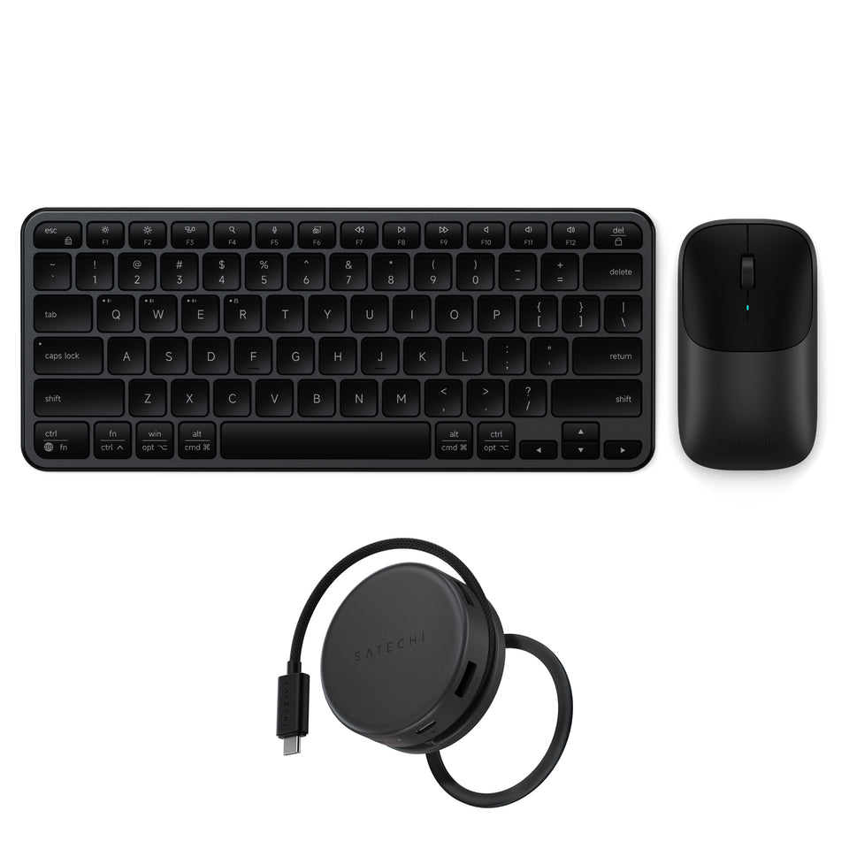Kit Satechi Teclado E Mouse Sem Fio Com Hub USB-C 7 Em 1