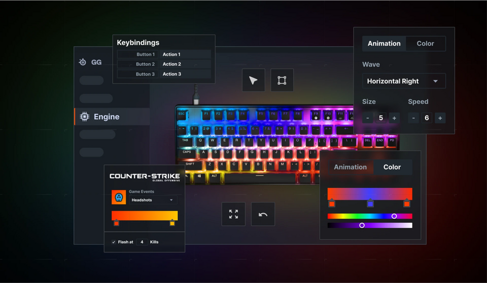 Teclado SteelSeries Apex Pro Mini USB-A Para USB-C