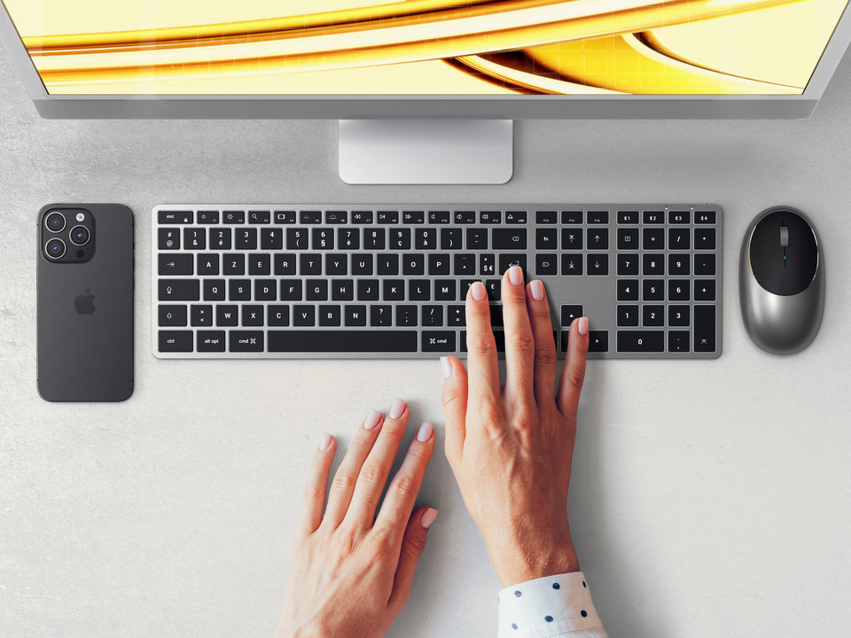 Teclado Satechi Retroiluminado Bluetooth Slim X3 - US - Cinza Espacial