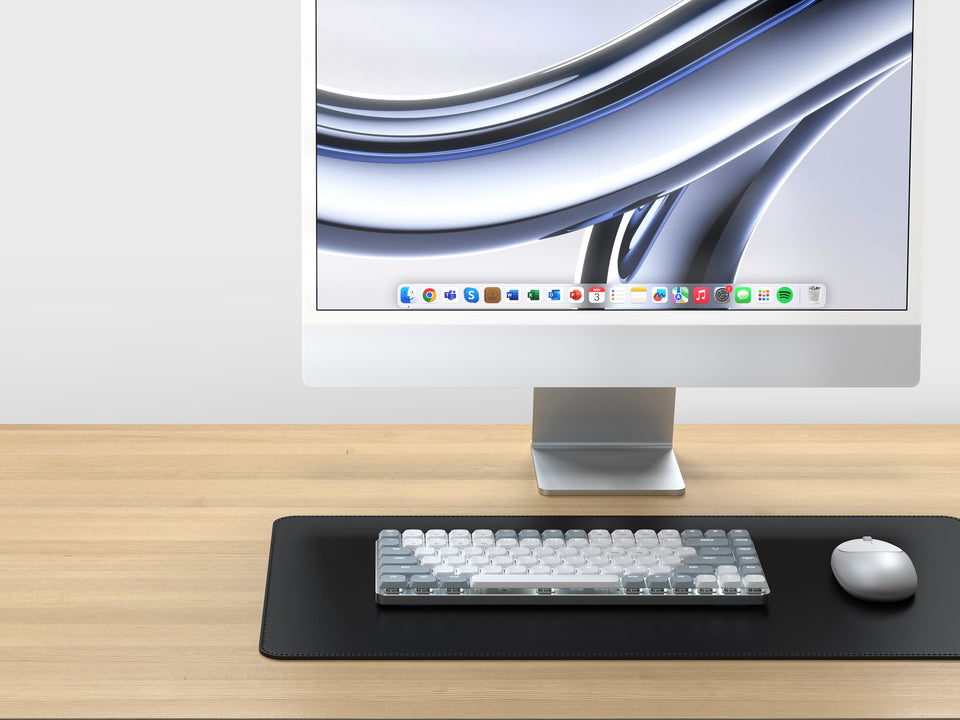 Teclado Satechi SM1 Retroiluminado com Bluetooth Mecânico Slim - US - Branco e Cinza