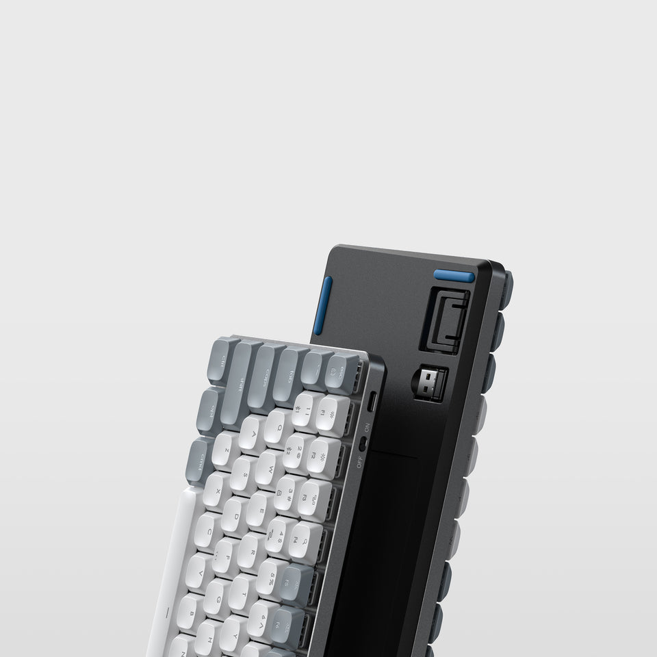 Teclado Satechi SM1 Retroiluminado com Bluetooth Mecânico Slim - US - Branco e Cinza