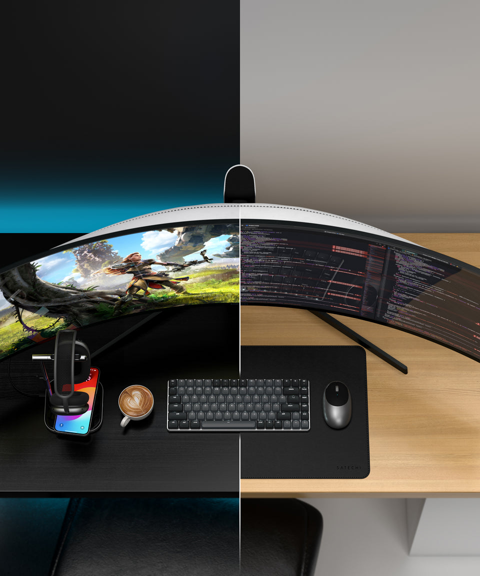 Teclado Satechi SM1 Retroiluminado com Bluetooth Mecânico Slim - US - Cinza e Preto