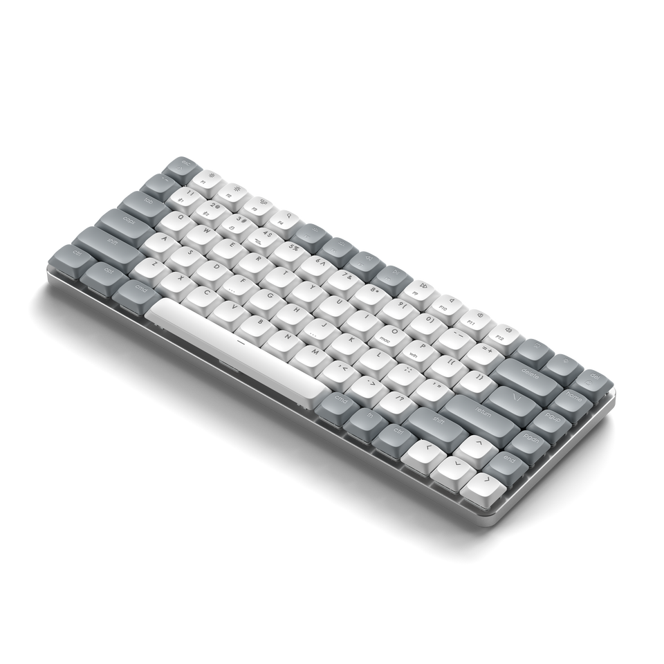 Teclado Satechi SM1 Retroiluminado com Bluetooth Mecânico Slim - US - Branco e Cinza