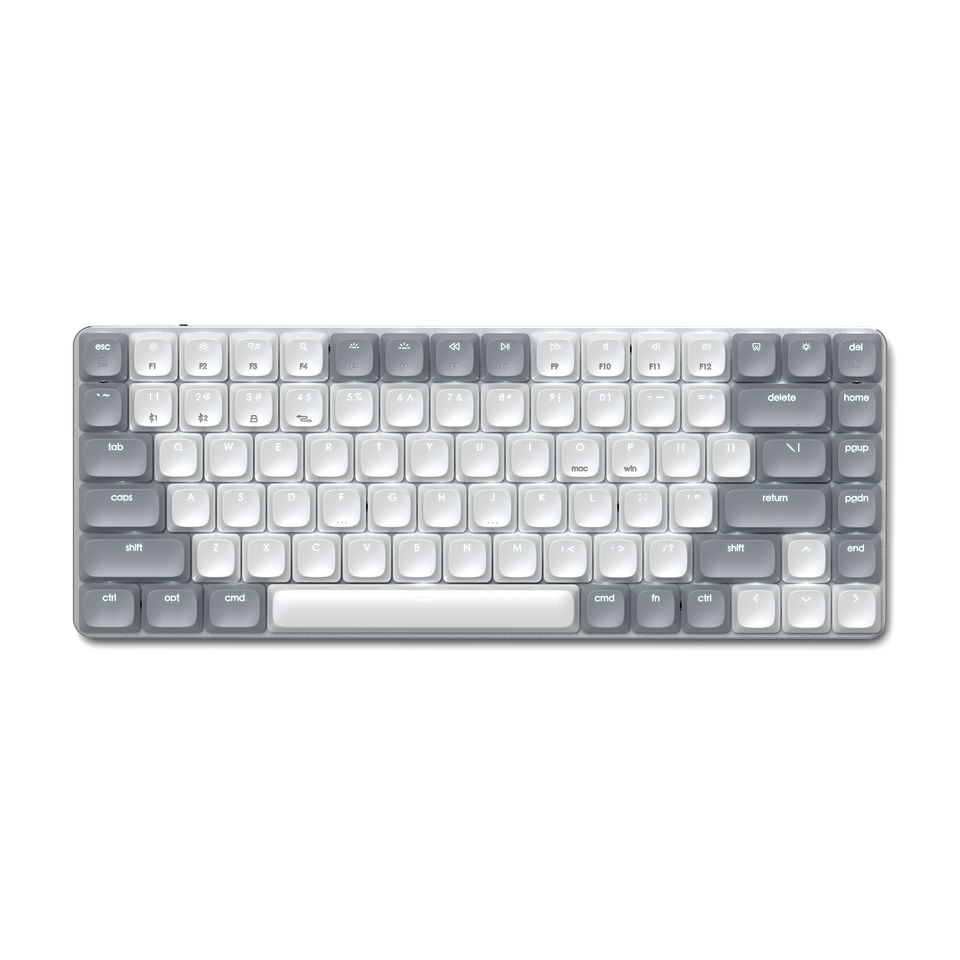 Teclado Satechi SM1 Retroiluminado com Bluetooth Mecânico Slim - US - Branco e Cinza