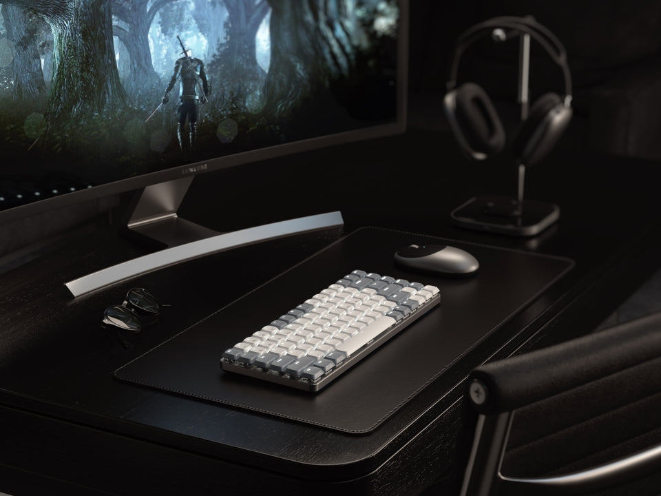 Teclado Satechi SM1 Retroiluminado com Bluetooth Mecânico Slim - US - Branco e Cinza