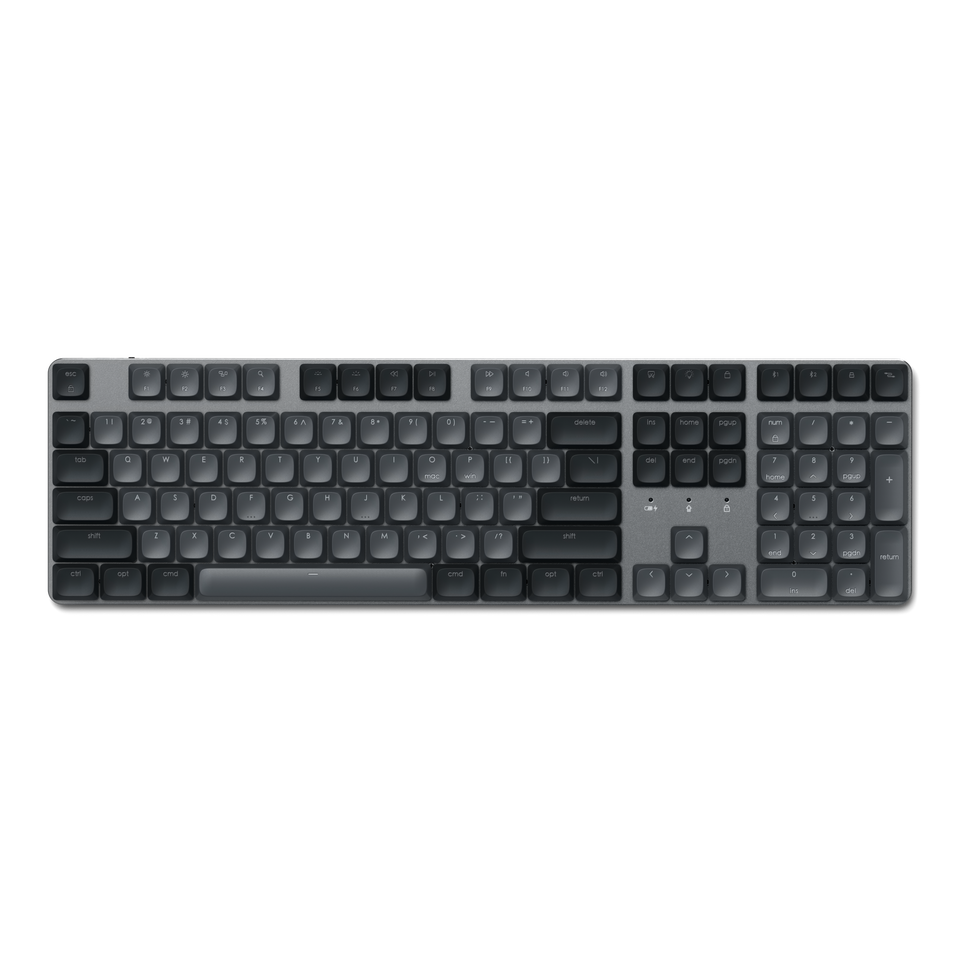 Teclado Satechi SM3 Retroiluminado com Bluetooth Mecânico Slim - US - Cinza e Preto