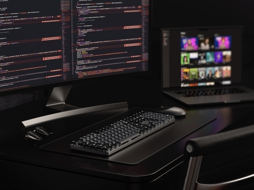 Teclado Satechi SM3 Retroiluminado com Bluetooth Mecânico Slim - US - Cinza e Preto
