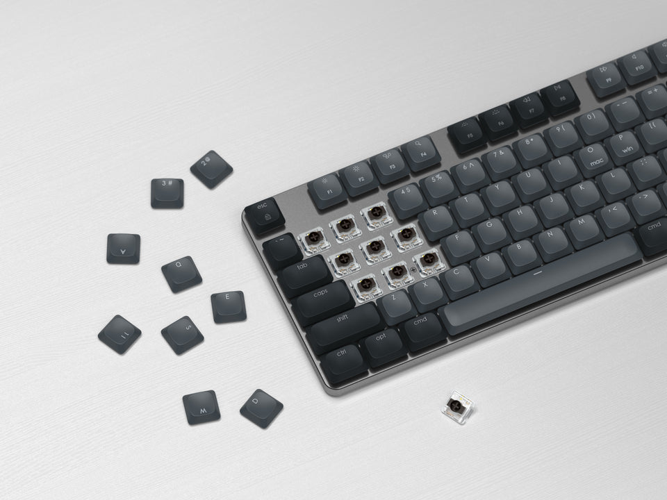 Teclado Satechi SM3 Retroiluminado com Bluetooth Mecânico Slim - US - Cinza e Preto