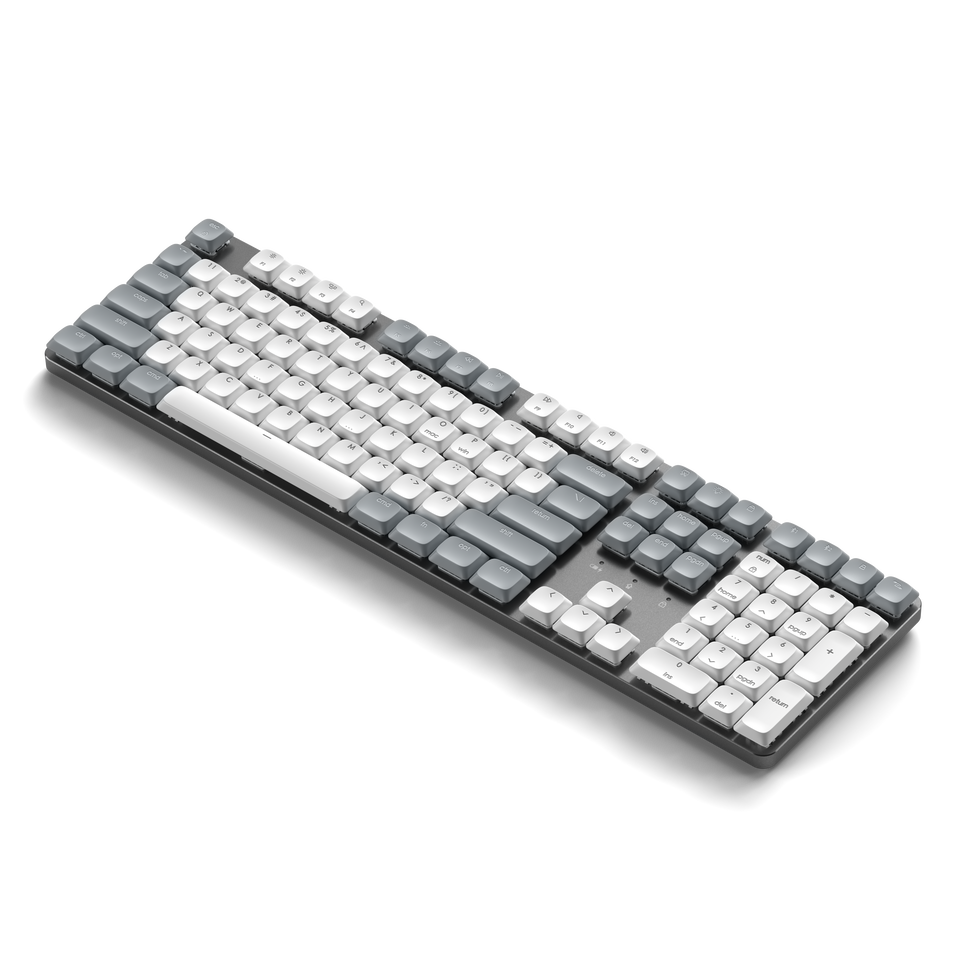 Teclado Satechi SM3 Retroiluminado com Bluetooth Mecânico Slim - US - Branco e Cinza