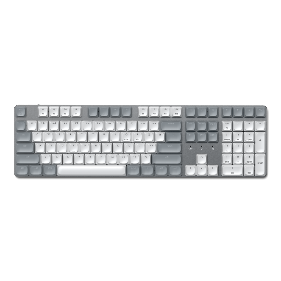 Teclado Satechi SM3 Retroiluminado com Bluetooth Mecânico Slim - US - Branco e Cinza