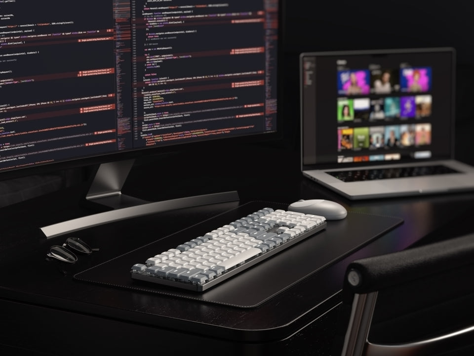 Teclado Satechi SM3 Retroiluminado com Bluetooth Mecânico Slim - US - Branco e Cinza