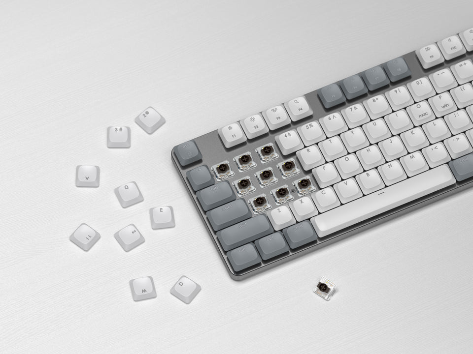 Teclado Satechi SM3 Retroiluminado com Bluetooth Mecânico Slim - US - Branco e Cinza