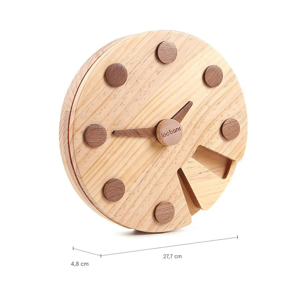 Brinquedo Loobani Alimentador Interativo para Cães Dispenser Ecológico Feito em Bambu com Relógio de Parede