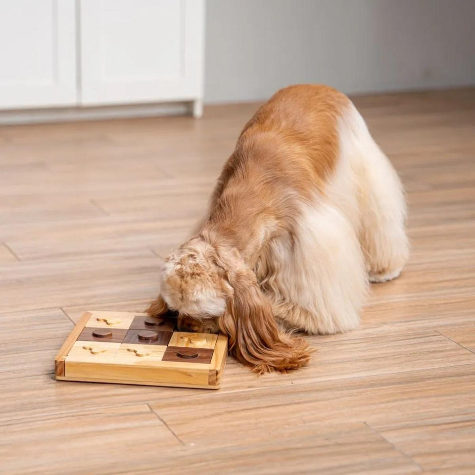 Brinquedo Loobani Alimentador Interativo para Cães Dispenser Ecológico Feito em Bambu com Labirinto Comedouro