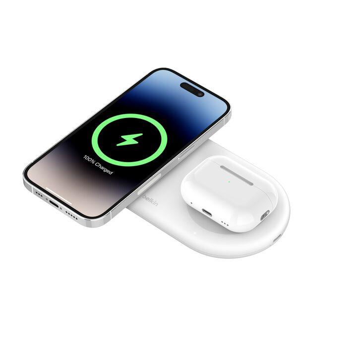 Carregador Belkin Boostcharge Pro Wireless 2 em 1 Magnético Qi2 15W Branco
