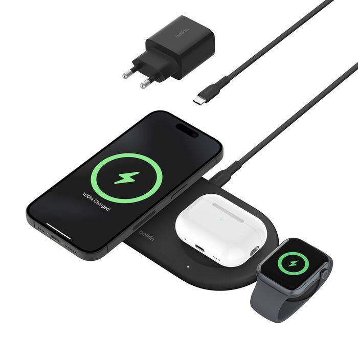 Carregador Belkin BoostCharge Pro Wireless 3 em 1 Magnético Qi2 15W Preto