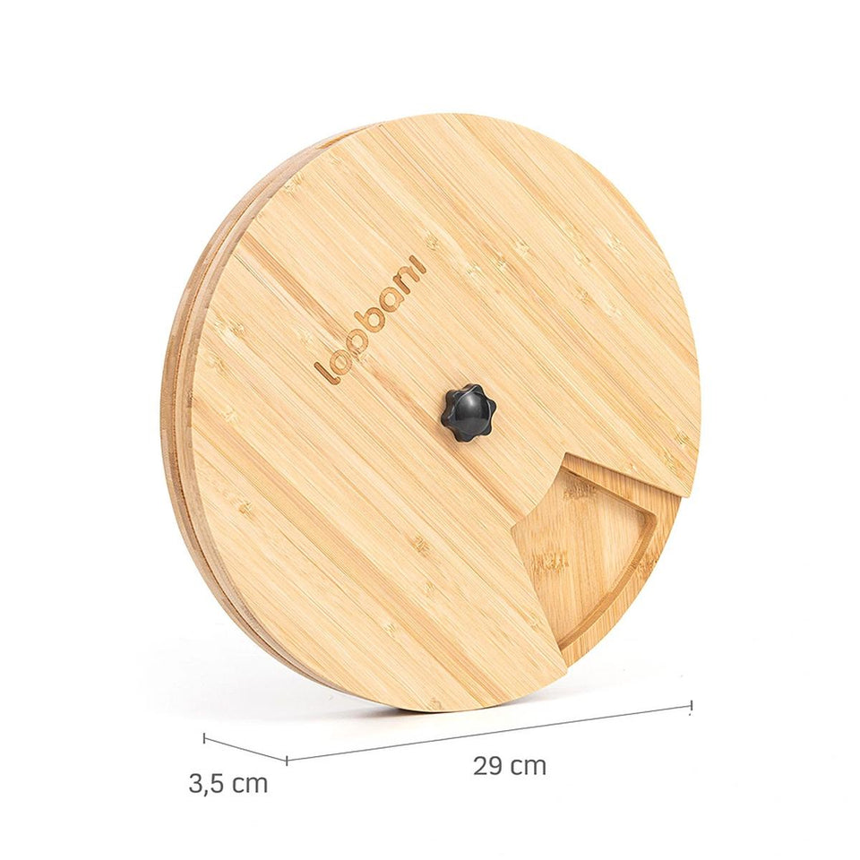 Brinquedo Loobani Alimentador Interativo para Cães Dispenser Ecológico Feito em Bambu com Mesa Giratória Dupla