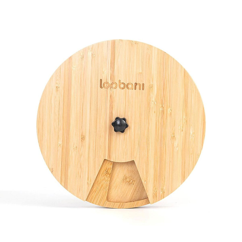 Brinquedo Loobani Alimentador Interativo para Cães Dispenser Ecológico Feito em Bambu com Mesa Giratória Dupla