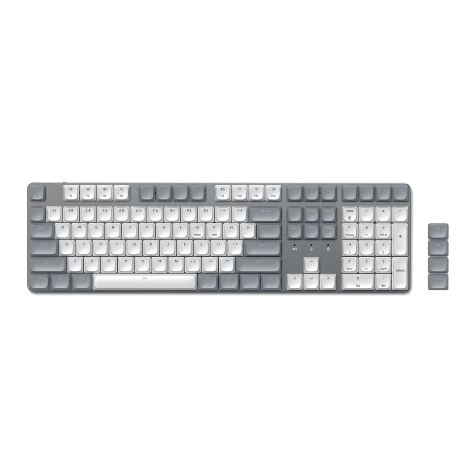 Teclado Satechi SM3 Retroiluminado com Bluetooth Mecânico Slim - US - Branco e Cinza