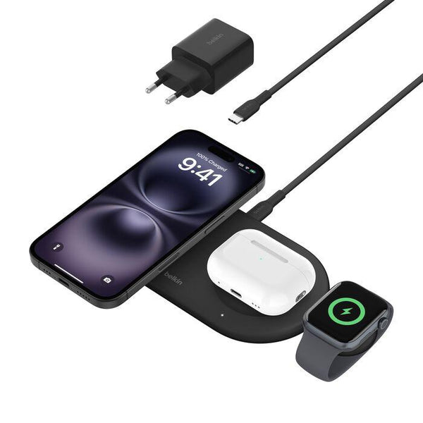 Carregador Belkin BoostCharge Pro Wireless 3 em 1 Magnético Qi2 15W Preto