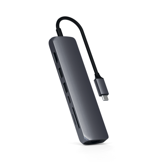Adaptador Satechi Multi Portas USB-C Slim Com Ethernet - Cinza Espacial