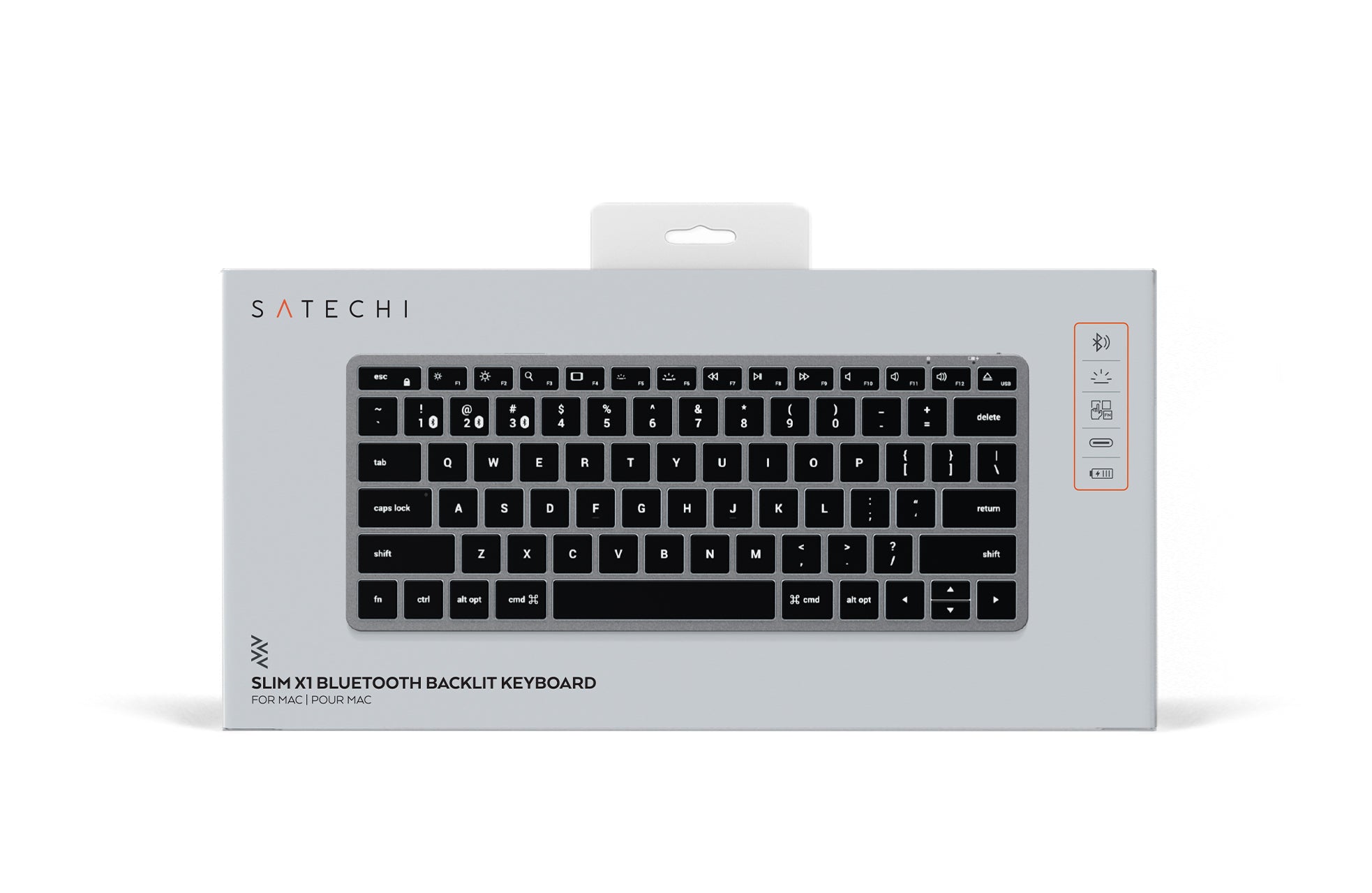 Teclado Satechi Retroiluminado Bluetooth Slim X1 - US - Cinza
